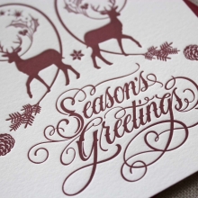 Winter Deer Letterpressed Holiday Cards